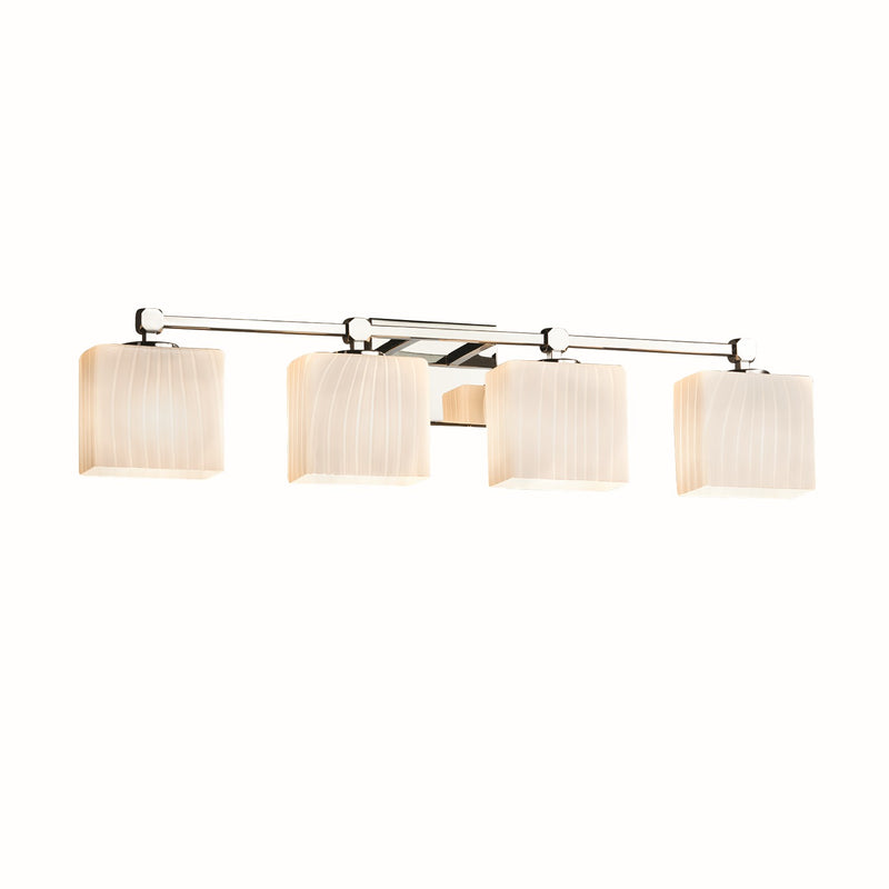 Justice Designs FSN-8424-55-RBON-CROM Four Light Bath Bar, Polished Chrome