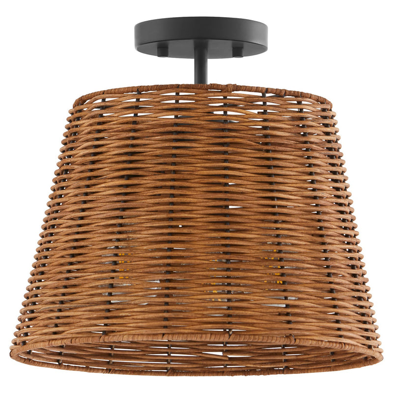 Quorum 2893-13-59 Three Light Semi Flush Mount, Matte Black