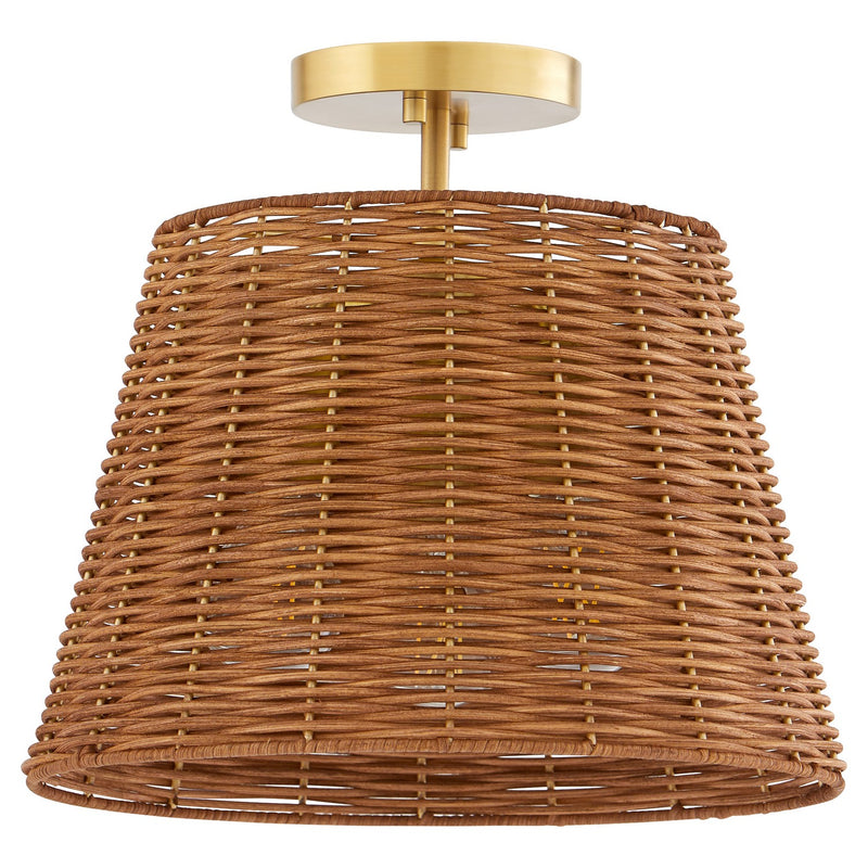 Quorum 2893-13-80 Three Light Semi Flush Mount, Aged Brass