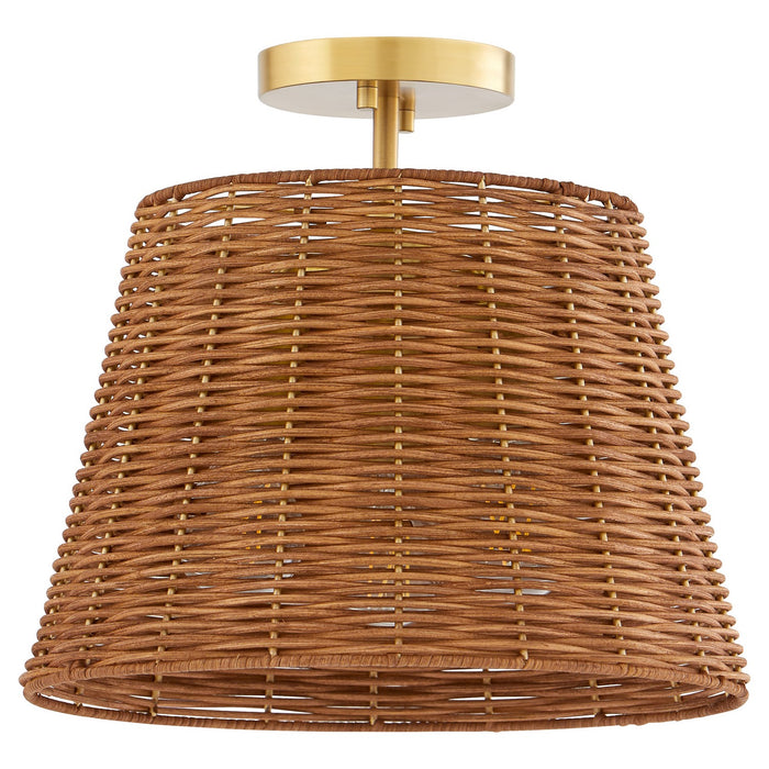 Quorum 2893-13-80 Three Light Semi Flush Mount, Aged Brass