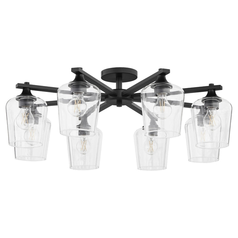 Quorum 358-8-59 Eight Light Ceiling Mount, Matte Black