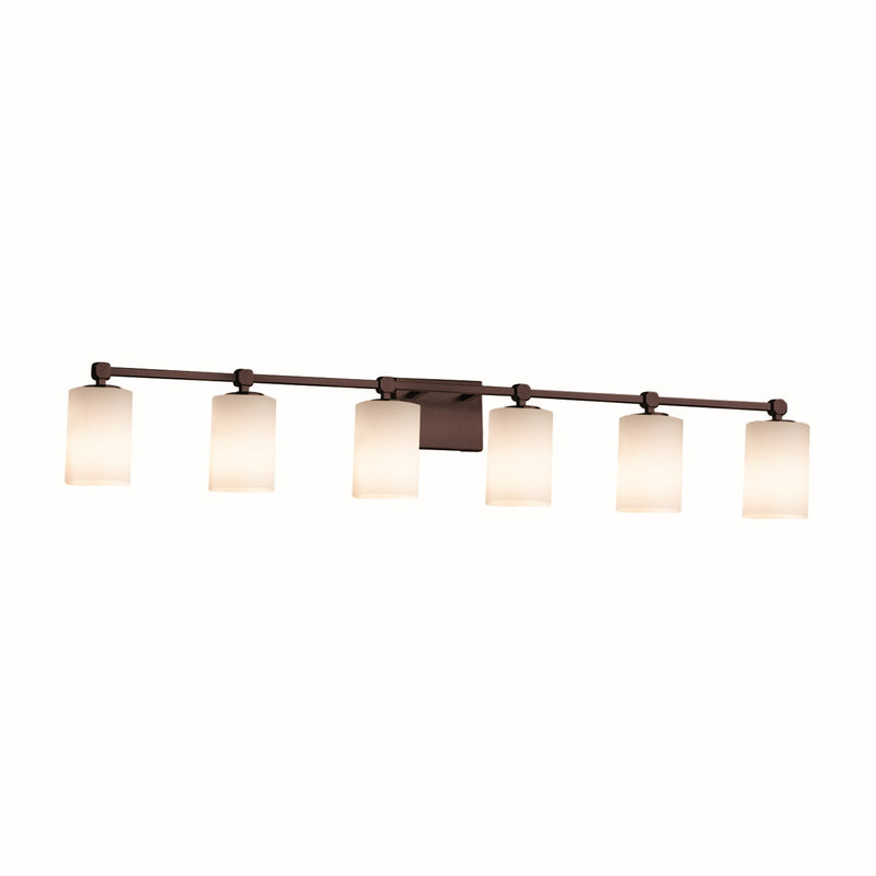 Justice Designs FSN-8426-10-OPAL-DBRZ-LED6-4200 LED Bath Bar, Dark Bronze