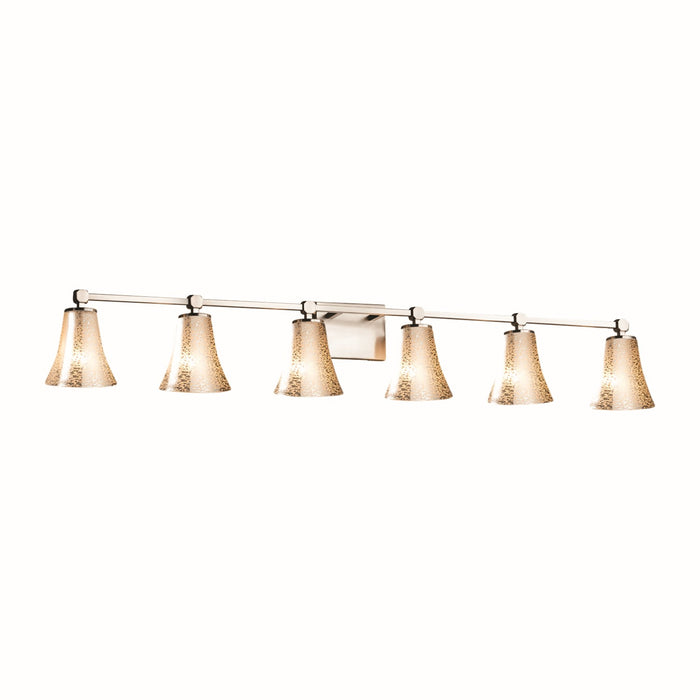 Justice Designs FSN-8426-20-MROR-NCKL Six Light Bath Bar, Brushed Nickel