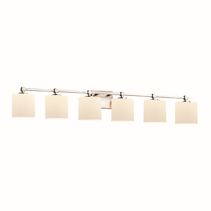 Justice Designs FSN-8426-30-OPAL-NCKL Six Light Bath Bar, Brushed Nickel