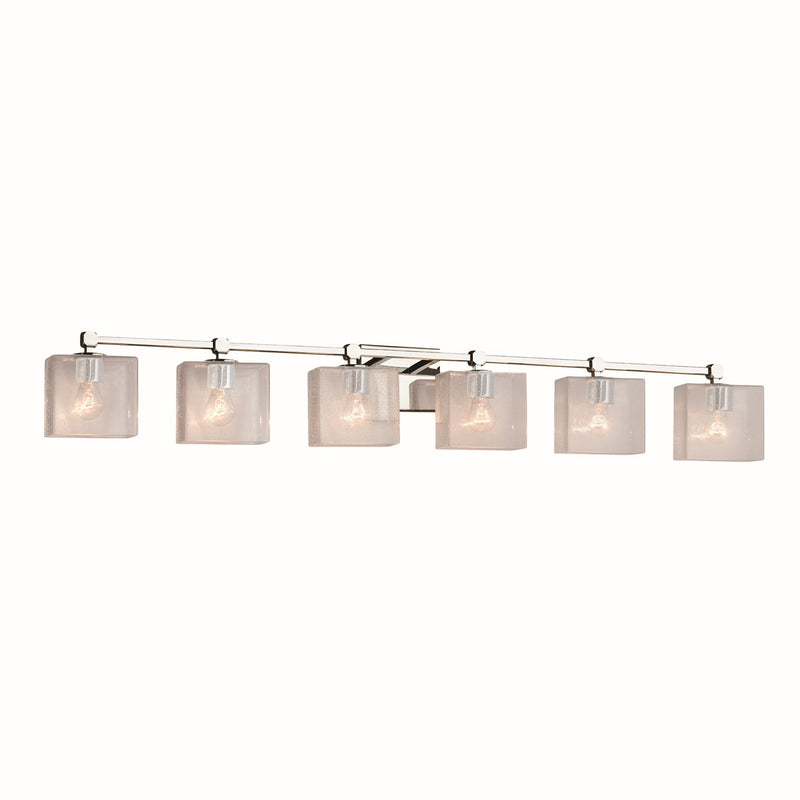 Justice Designs FSN-8426-55-SEED-CROM Six Light Bath Bar, Polished Chrome
