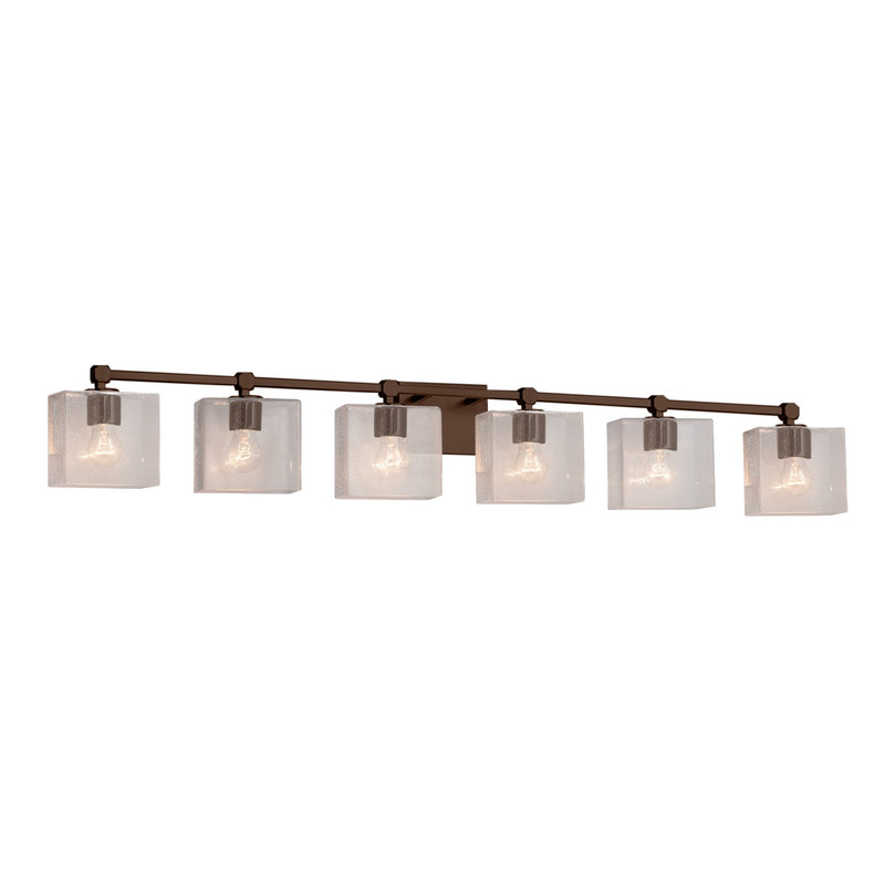 Justice Designs FSN-8426-55-SEED-DBRZ Six Light Bath Bar, Dark Bronze