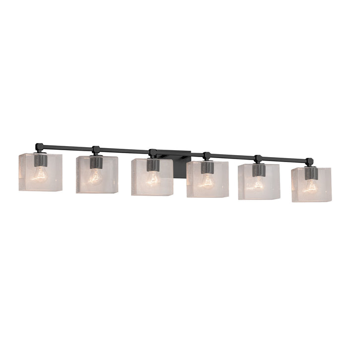 Justice Designs FSN-8426-55-SEED-MBLK Six Light Bath Bar, Matte Black