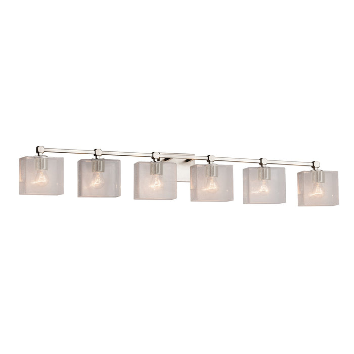 Justice Designs FSN-8426-55-SEED-NCKL Six Light Bath Bar, Brushed Nickel