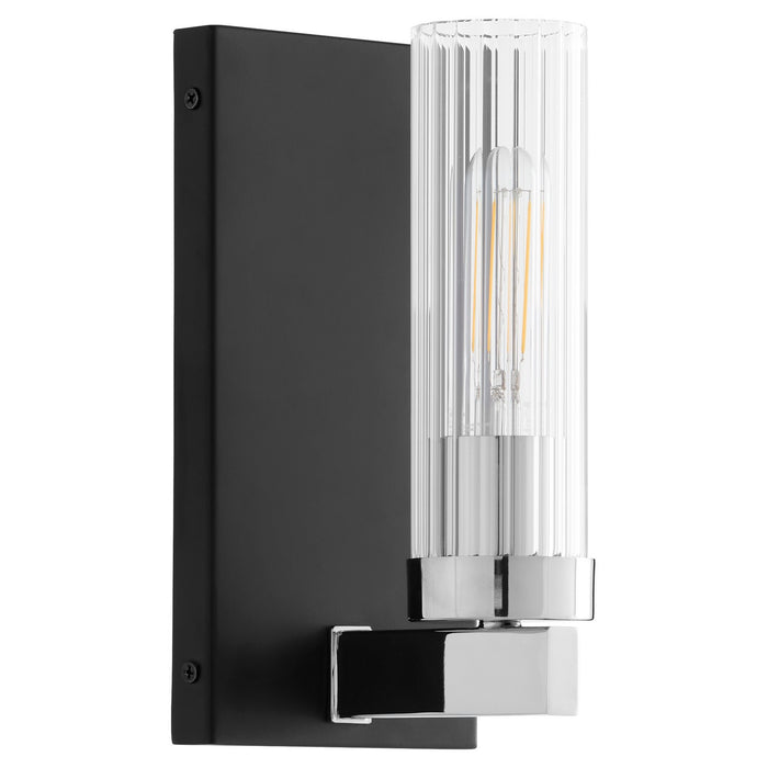Quorum 533-1-5914 One Light Vanity, Matte Black w/ Chrome