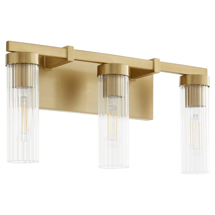 Quorum 533-3-80 Three Light Vanity, Aged Brass