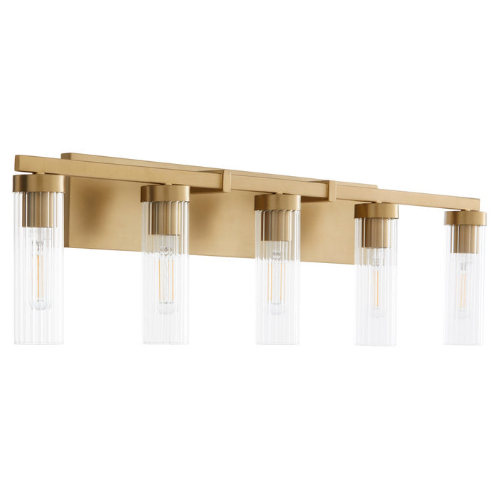 Quorum 533-5-80 Five Light Vanity, Aged Brass