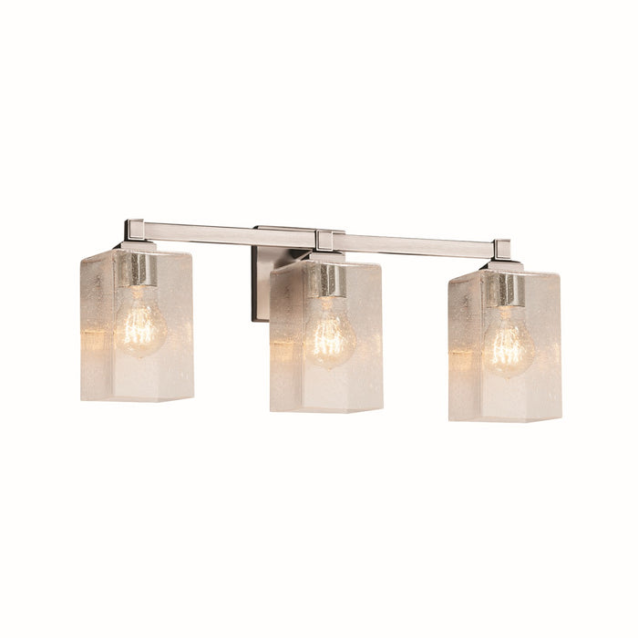 Justice Designs FSN-8433-15-SEED-NCKL Three Light Bath Bar, Brushed Nickel