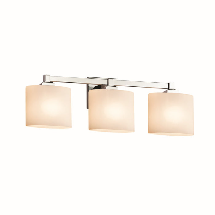Justice Designs FSN-8433-30-OPAL-CROM Three Light Bath Bar, Polished Chrome
