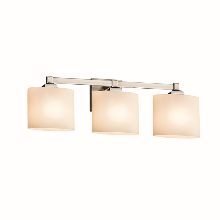 Justice Designs FSN-8433-30-OPAL-NCKL Three Light Bath Bar, Brushed Nickel
