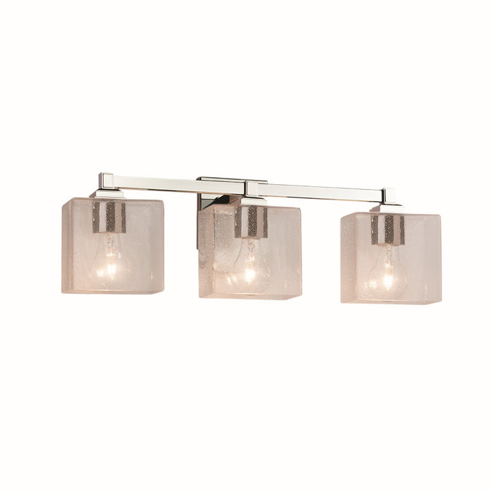 Justice Designs FSN-8433-55-SEED-CROM Three Light Bath Bar, Polished Chrome