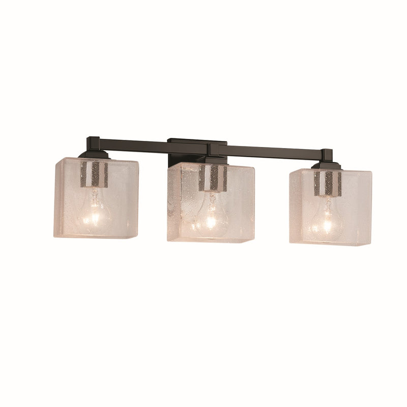 Justice Designs FSN-8433-55-SEED-MBLK Three Light Bath Bar, Matte Black