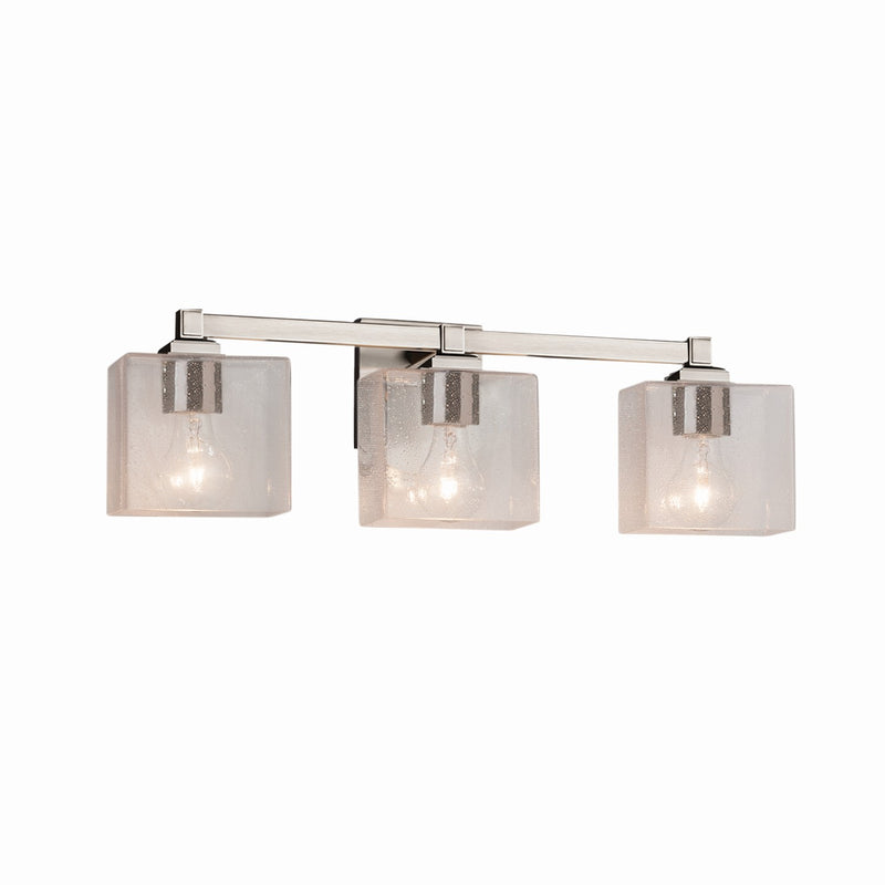 Justice Designs FSN-8433-55-SEED-NCKL Three Light Bath Bar, Brushed Nickel