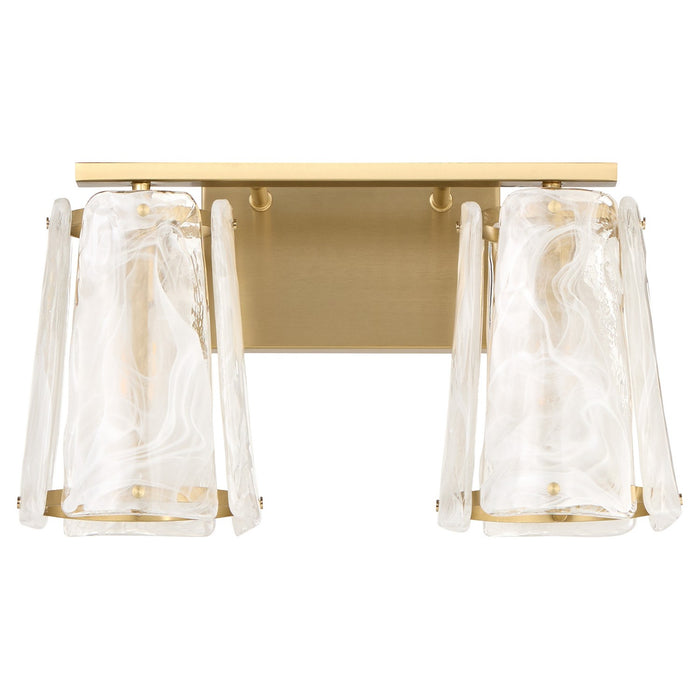 Quorum 5575-2-80 Two Light Vanity, Aged Brass