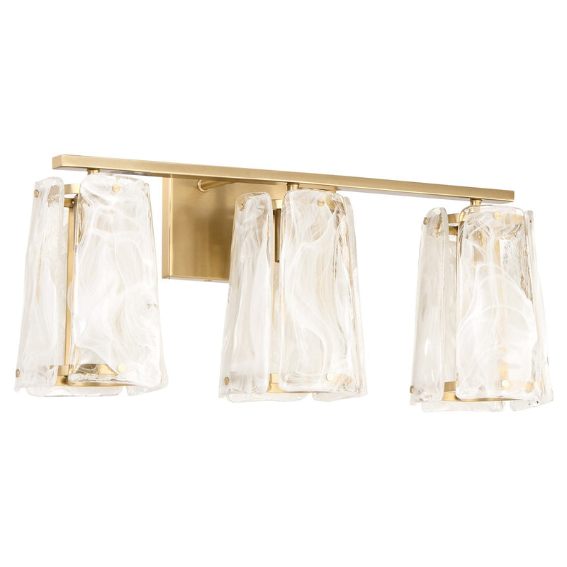 Quorum 5575-3-80 Three Light Vanity, Aged Brass