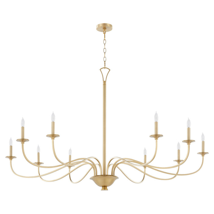 Quorum 6021-10-80 Ten Light Chandelier, Aged Brass