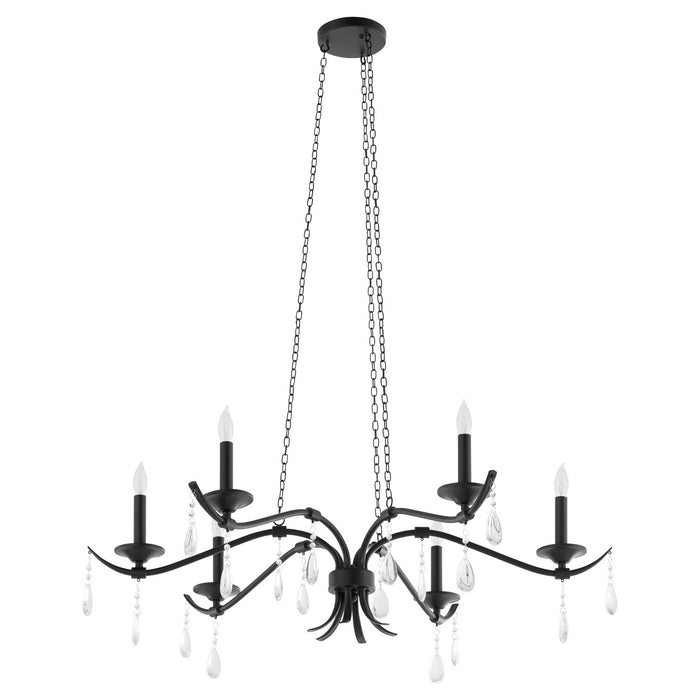 Quorum 603-6-59 Six Light Chandelier, Matte Black