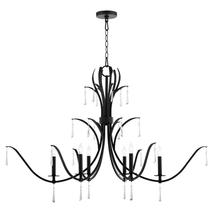 Quorum 620-6-59 Six Light Chandelier, Matte Black
