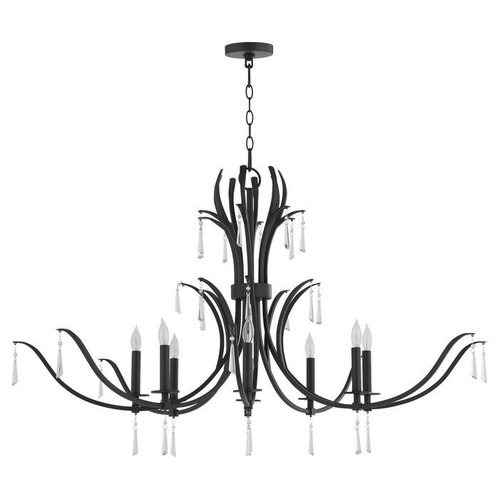 Quorum 620-8-59 Eight Light Chandelier, Matte Black