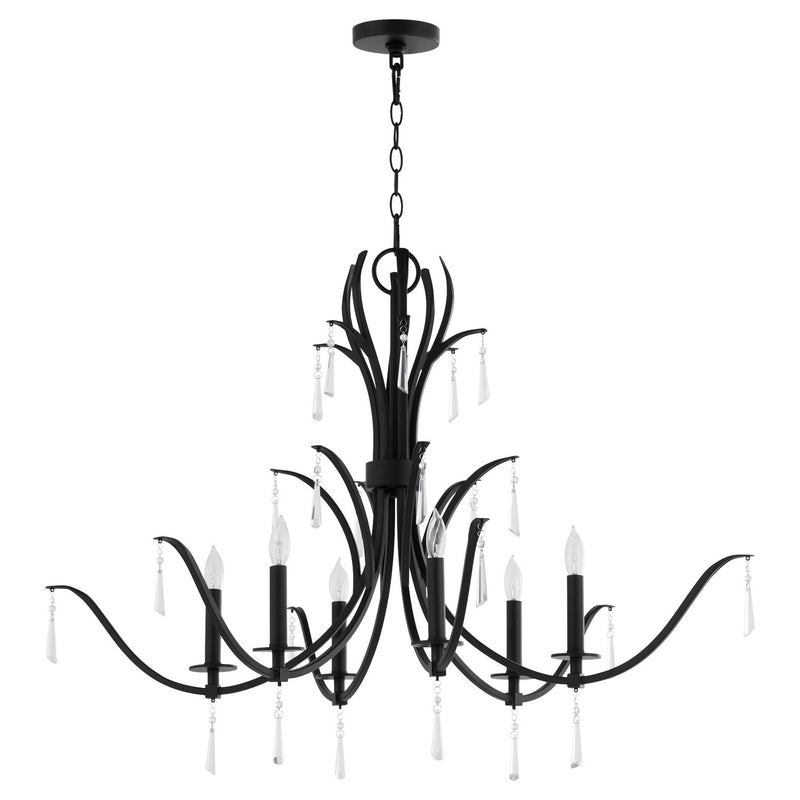 Quorum 621-6-59 Six Light Chandelier, Matte Black