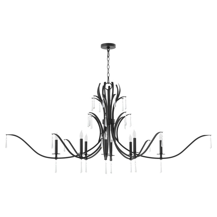 Quorum 621-8-59 Eight Light Chandelier, Matte Black