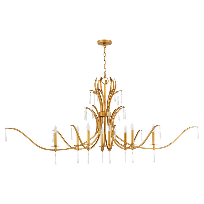 Quorum 621-8-74 Eight Light Chandelier, Gold Leaf