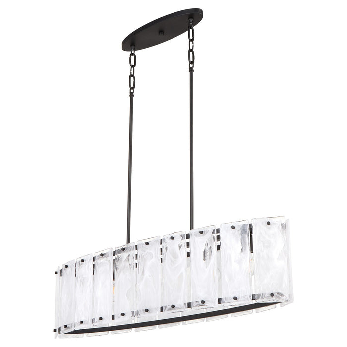 Quorum 6575-6-59 Six Light Linear Pendant, Matte Black