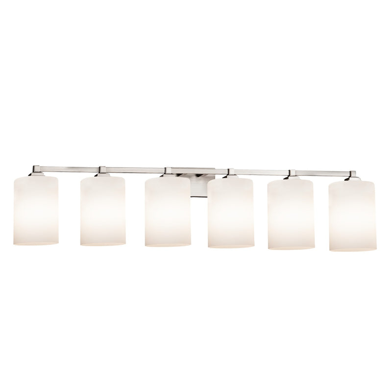 Justice Designs FSN-8436-10-OPAL-NCKL-LED6-4200 LED Bath Bar, Brushed Nickel