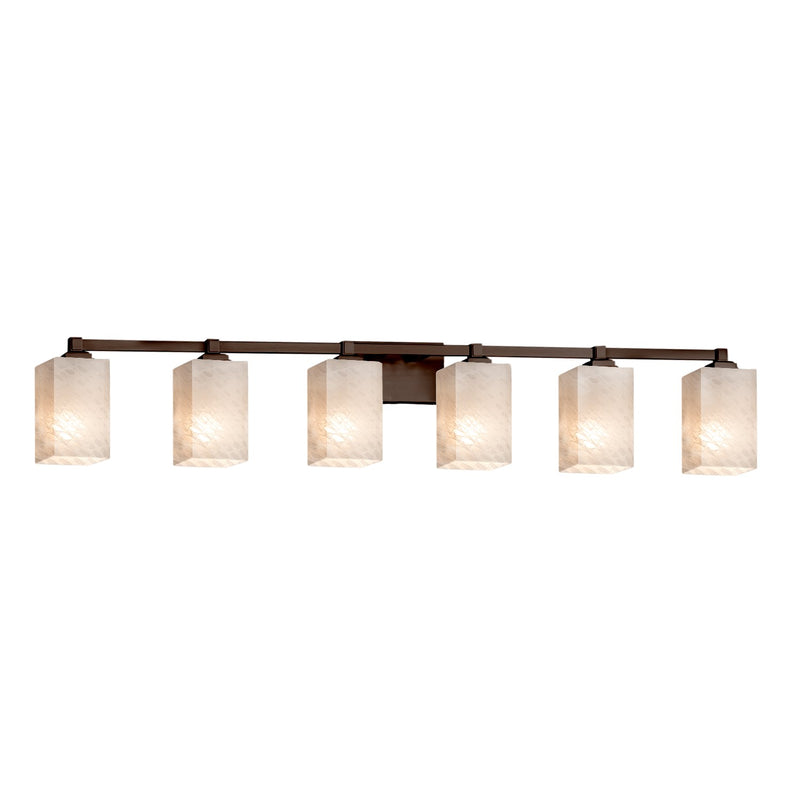 Justice Designs FSN-8436-15-WEVE-DBRZ Six Light Bath Bar, Dark Bronze