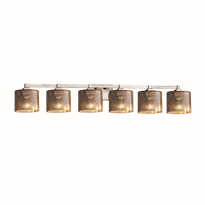 Justice Designs FSN-8436-30-MROR-NCKL Six Light Bath Bar, Brushed Nickel