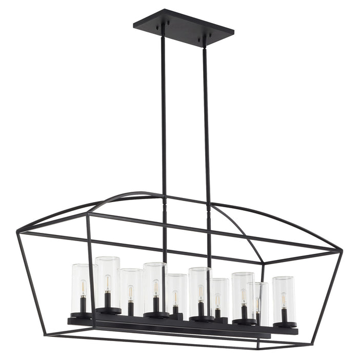 Quorum 71-10-59 Ten Light Linear Chandelier, Matte Black