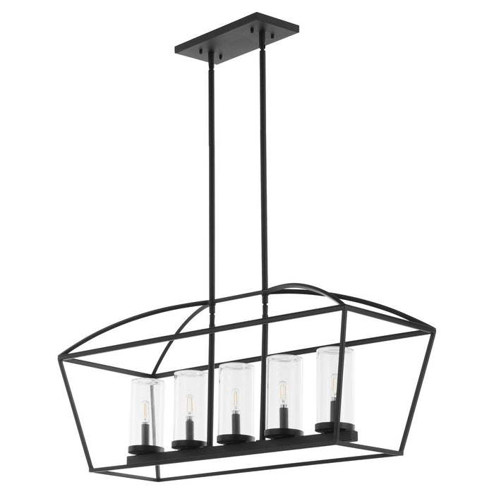 Quorum 71-5-59 Five Light Linear Chandelier, Matte Black
