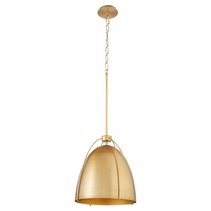 Quorum 860-1-80 One Light Pendant, Aged Brass