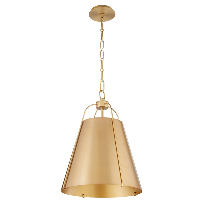 Quorum 861-1-80 One Light Pendant, Aged Brass