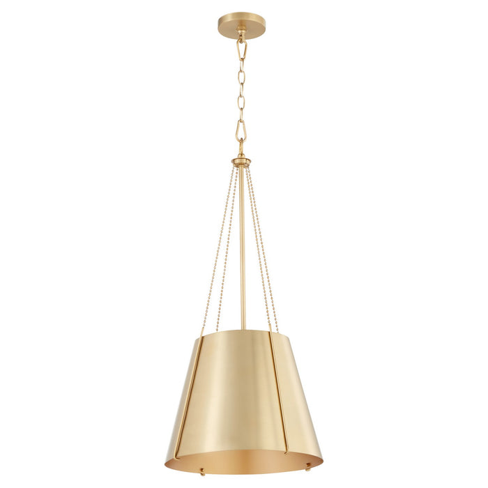 Quorum 862-1-80 One Light Pendant, Aged Brass