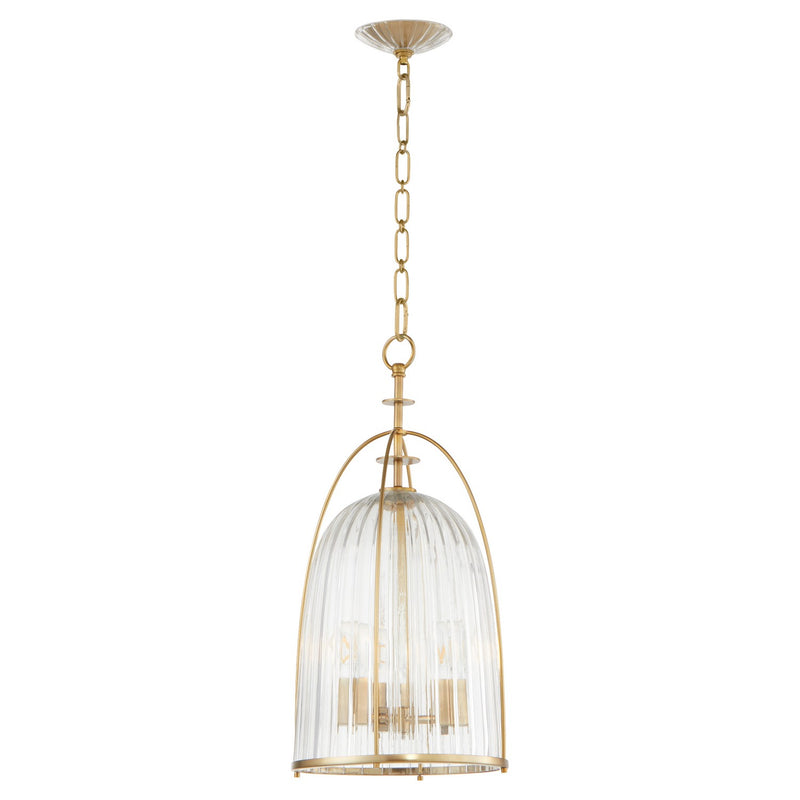 Quorum 863-3-80 Three Light Pendant, Aged Brass