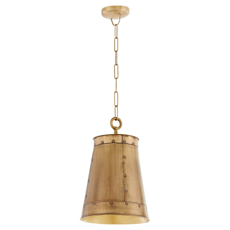 Quorum 87-1-75 One Light Pendant, Artisan Brass