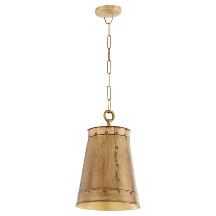 Quorum 87-1-75 One Light Pendant, Artisan Brass