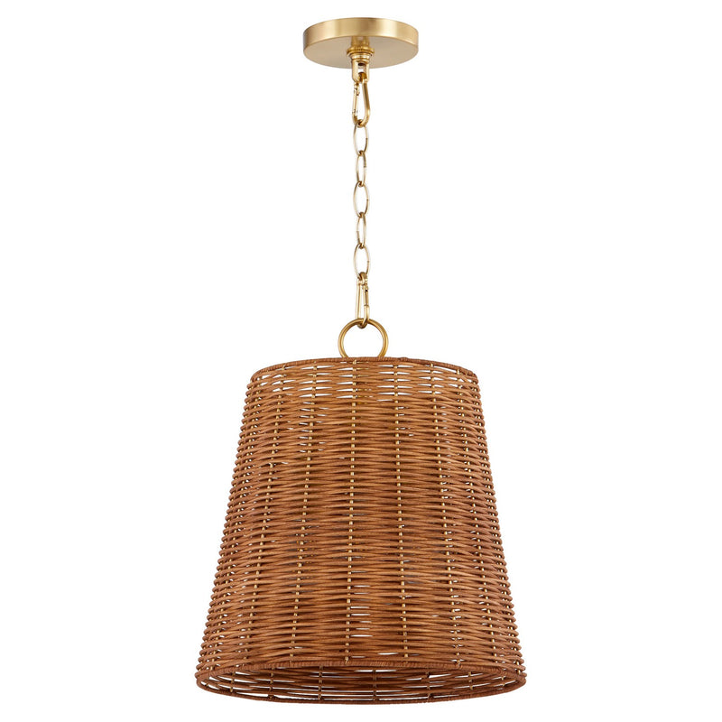 Quorum 8893-13-80 Three Light Pendant, Aged Brass
