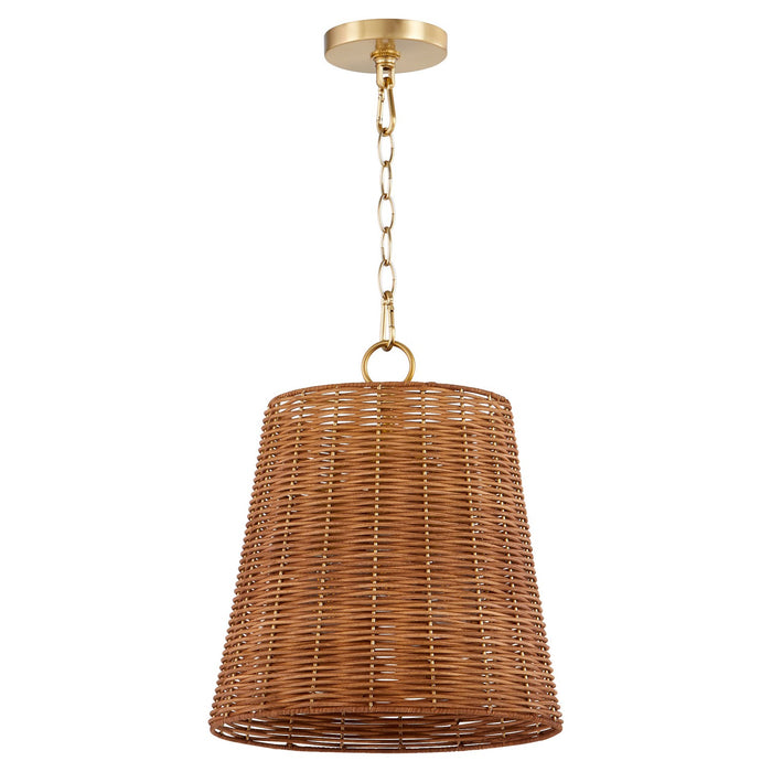 Quorum 8893-13-80 Three Light Pendant, Aged Brass