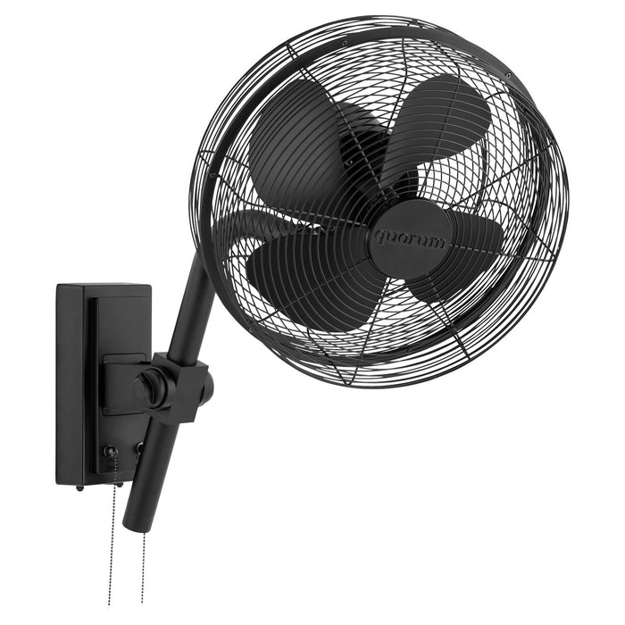 Quorum 98134-59 13" Wall Fan, Matte Black