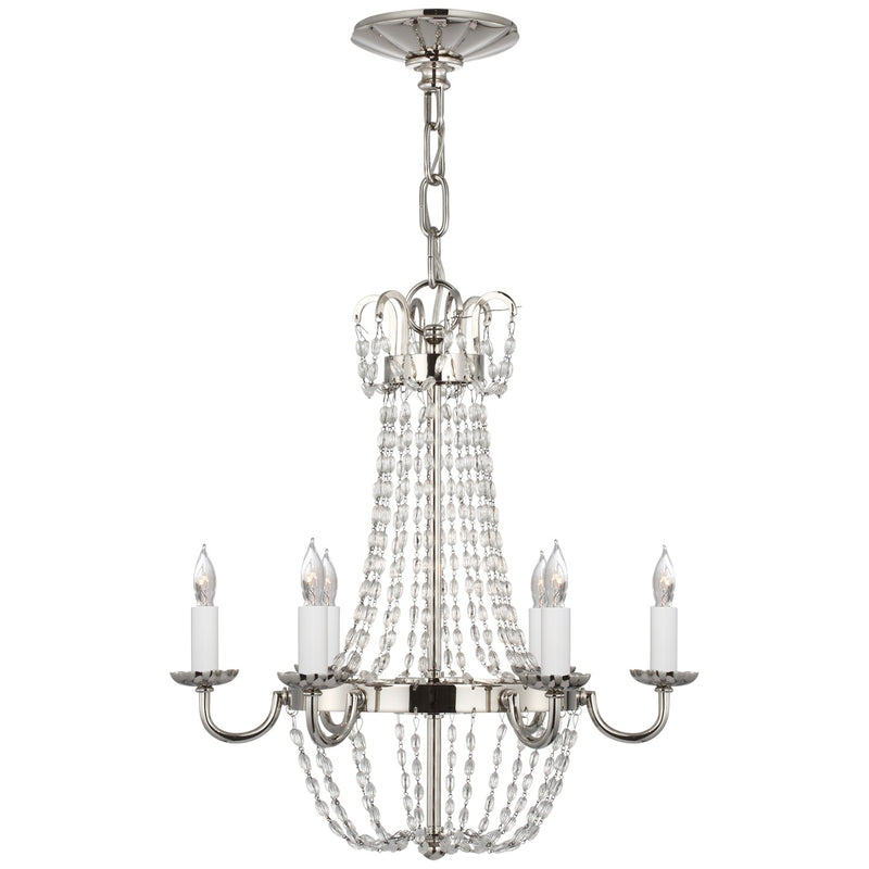 Visual Comfort Signature CHC 1407PN-SG Six Light Chandelier, Polished Nickel