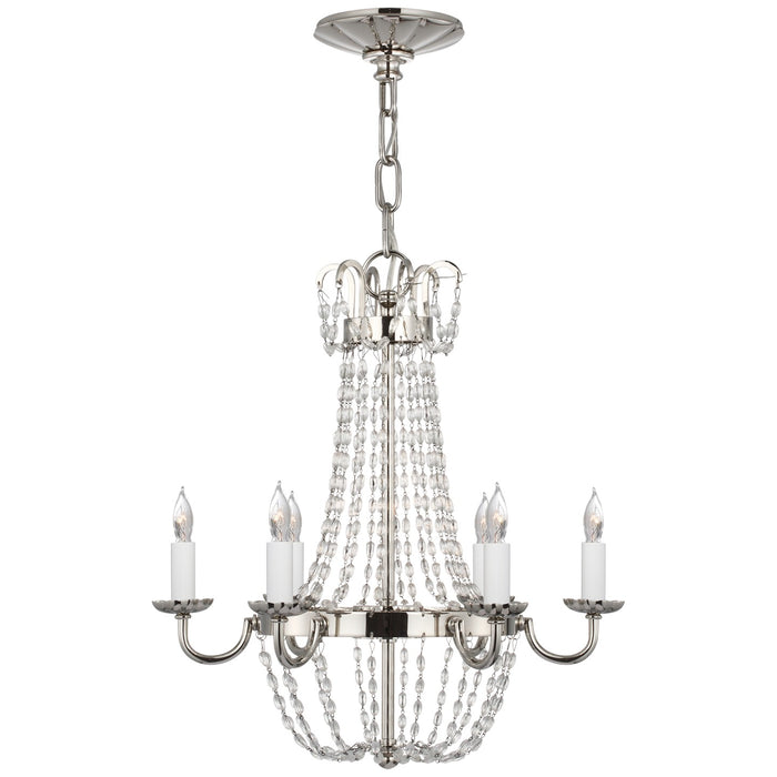 Visual Comfort Signature CHC 1407PN-SG Six Light Chandelier, Polished Nickel