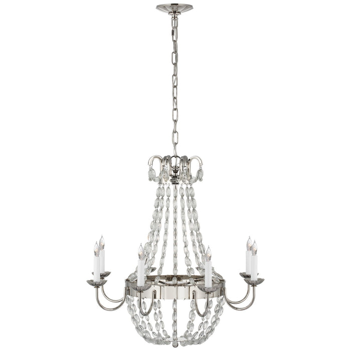 Visual Comfort Signature CHC 1426PN-SG Eight Light Chandelier, Polished Nickel
