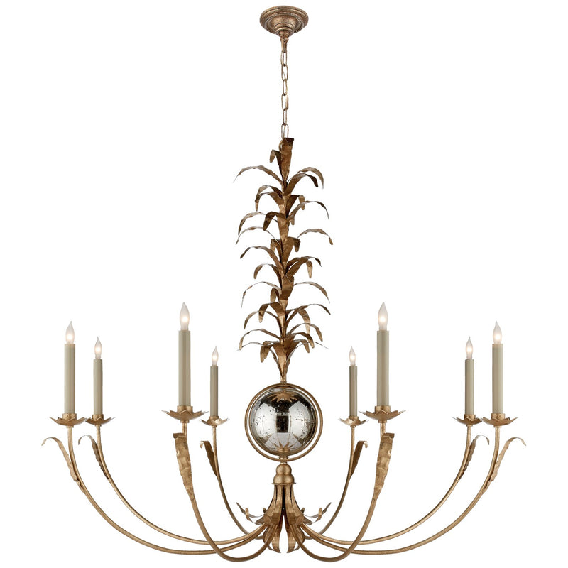 Visual Comfort Signature CHC 1474GI Eight Light Chandelier, Gilded Iron