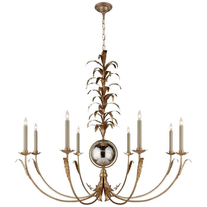 Visual Comfort Signature CHC 1474GI Eight Light Chandelier, Gilded Iron